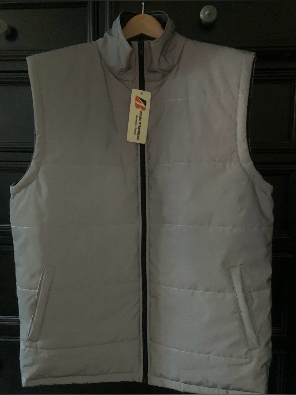Men’s Gray Reflective Quilted Vest